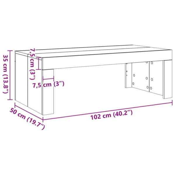 Couchtisch Altholz-Optik 102x50x35 cm Holzwerkstoff - Image 9