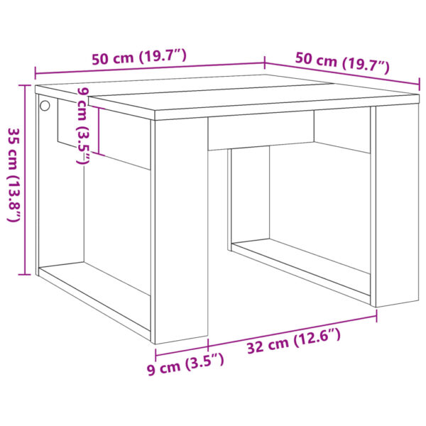 Beistelltisch Altholz-Optik 50x50x35 cm Holzwerkstoff - Image 9