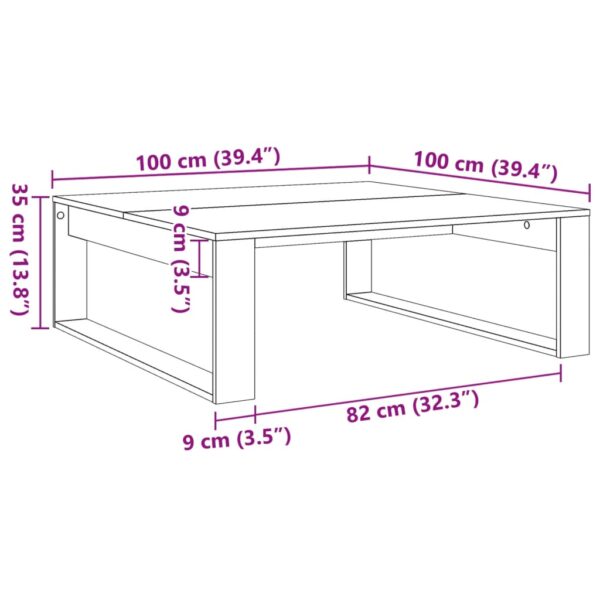 Couchtisch Altholz-Optik 100x100x35 cm Holzwerkstoff - Image 9