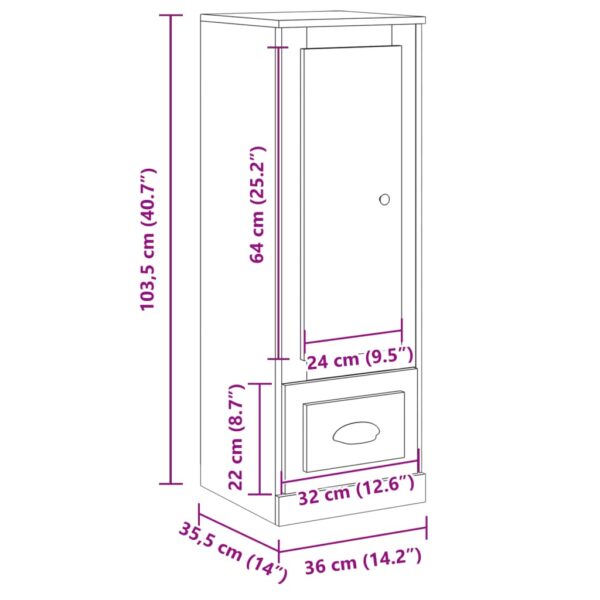 Highboard Artisan-Eiche 36x35,5x103,5 cm Holzwerkstoff - Image 11