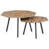 2-tlg. Couchtisch-Set Sechseckig Recyceltes Teakholz - Image 11