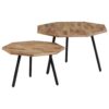 2-tlg. Couchtisch-Set Sechseckig Recyceltes Teakholz - Image 8
