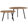 2-tlg. Couchtisch-Set Sechseckig Recyceltes Teakholz - Image 9