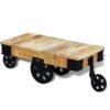 Couchtisch mit Rollen Raues Mangoholz - Image 2