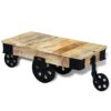 Couchtisch mit Rollen Raues Mangoholz - Image 4