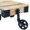 Couchtisch mit Rollen Raues Mangoholz - Image 7