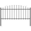 Gartenzaun mit Speerspitzen Stahl (0,5 - 0,75) x 1,7 m