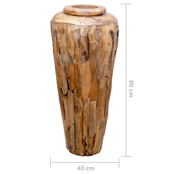 Deko-Vase  Massivholz Teak - Image 3