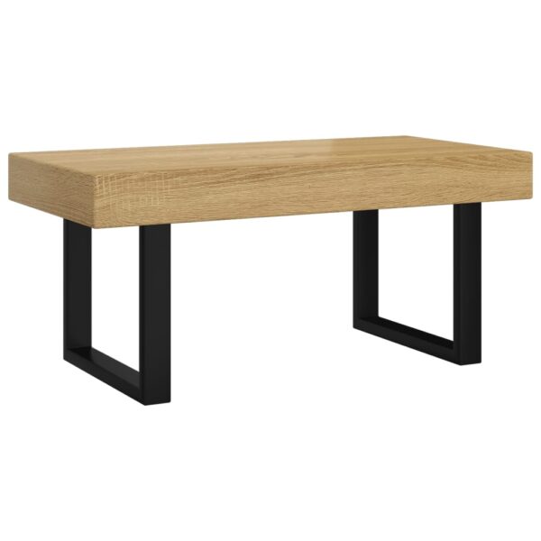 Couchtisch Hellbraun und Schwarz 90x45x40 cm MDF und Eisen - Image 2
