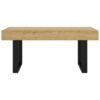 Couchtisch Hellbraun und Schwarz 90x45x40 cm MDF und Eisen - Image 3