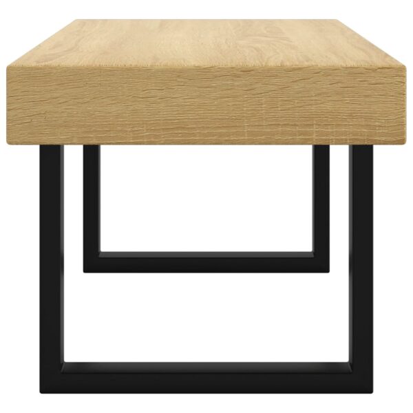 Couchtisch Hellbraun und Schwarz 90x45x40 cm MDF und Eisen - Image 4