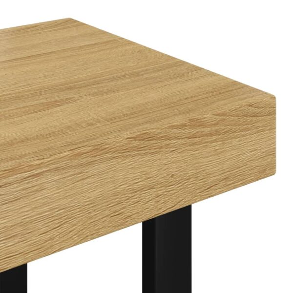Couchtisch Hellbraun und Schwarz 90x45x40 cm MDF und Eisen - Image 5