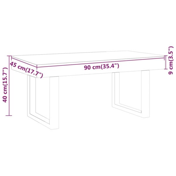 Couchtisch Hellbraun und Schwarz 90x45x40 cm MDF und Eisen - Image 6