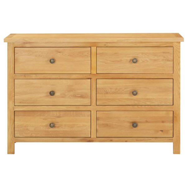 Schubladenschrank 105 x 33,5 x 73 cm Massivholz Eiche - Image 2