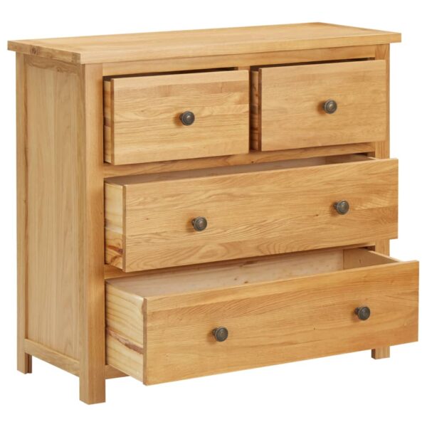 Kommode 80×35×75 cm Massivholz Eiche - Image 2