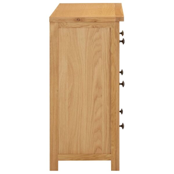 Kommode 80×35×75 cm Massivholz Eiche - Image 4