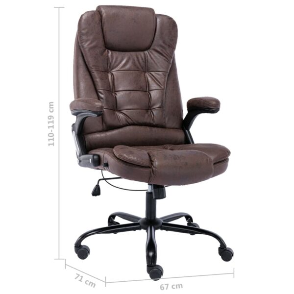 Bürostuhl Dunkelbraun Wildleder-Optik - Image 7