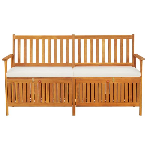 Truhenbank mit Kissen 170 cm Massivholz Akazie - Image 2