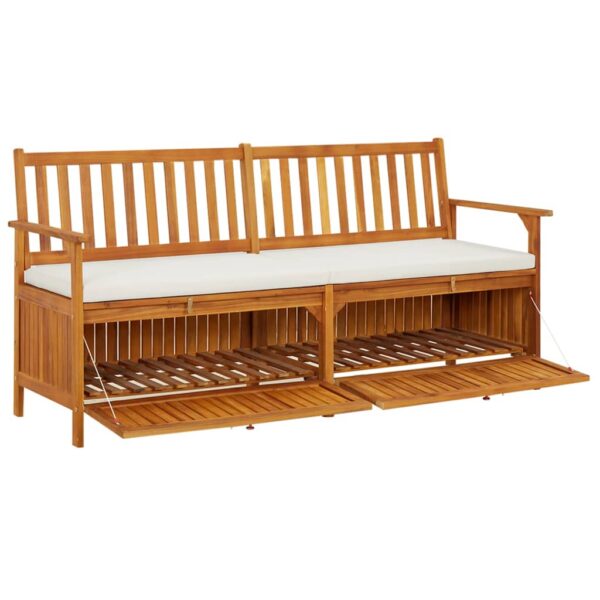 Truhenbank mit Kissen 170 cm Massivholz Akazie - Image 3