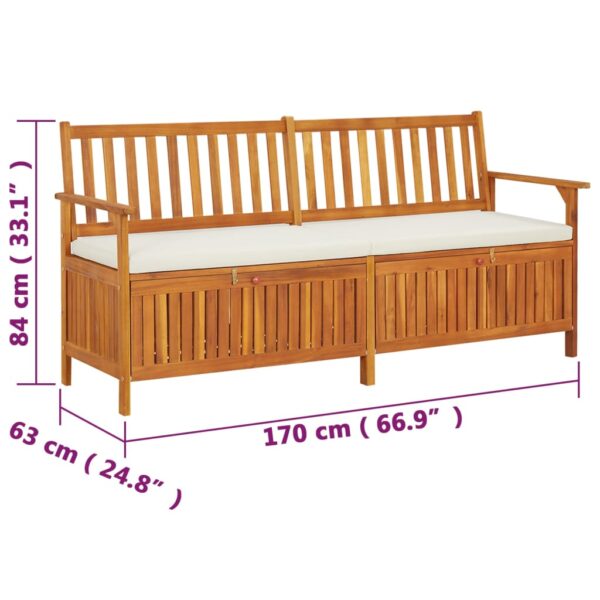 Truhenbank mit Kissen 170 cm Massivholz Akazie - Image 8