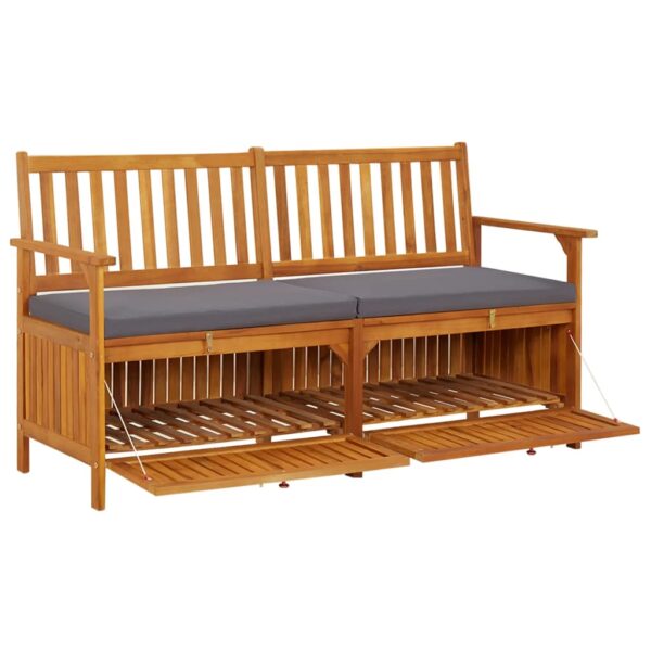 Truhenbank mit Kissen 148 cm Massivholz Akazie - Image 5