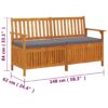 Truhenbank mit Kissen 148 cm Massivholz Akazie - Image 8