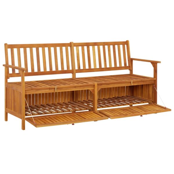 Truhenbank 170 cm Massivholz Akazie - Image 3