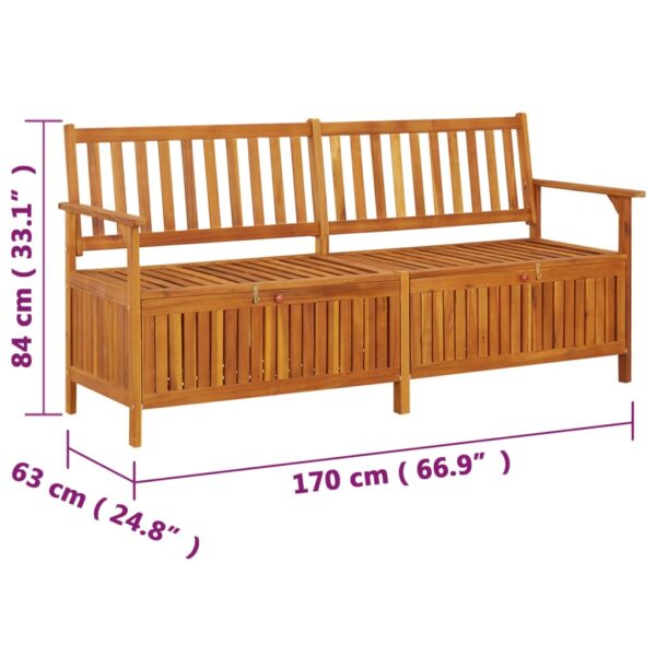 Truhenbank 170 cm Massivholz Akazie - Image 8