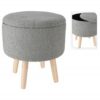 Home&Styling Hocker mit Stauraum Ø35x40 cm Hellgrau - Image 2