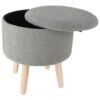 Home&Styling Hocker mit Stauraum Ø35x40 cm Hellgrau - Image 3