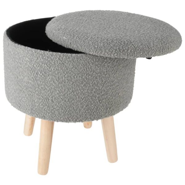 Home&Styling Hocker mit Stauraum Ø35x40 cm Hellgrau - Image 3
