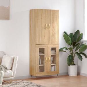 Highboard Sonoma-Eiche 69,5x34x180 cm Holzwerkstoff