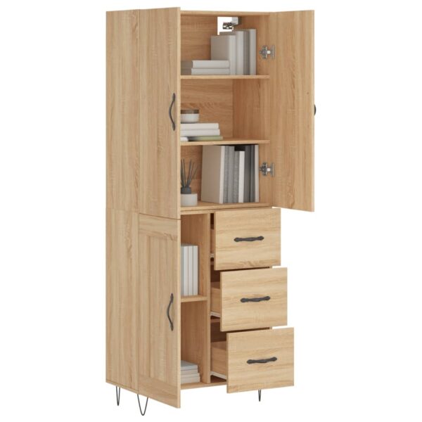 Highboard Sonoma-Eiche 69,5x34x180 cm Holzwerkstoff - Image 3