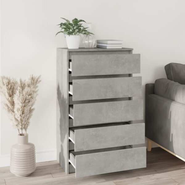 Schubladenschrank Betongrau 60x36x103 cm Holzwerkstoff - Image 3