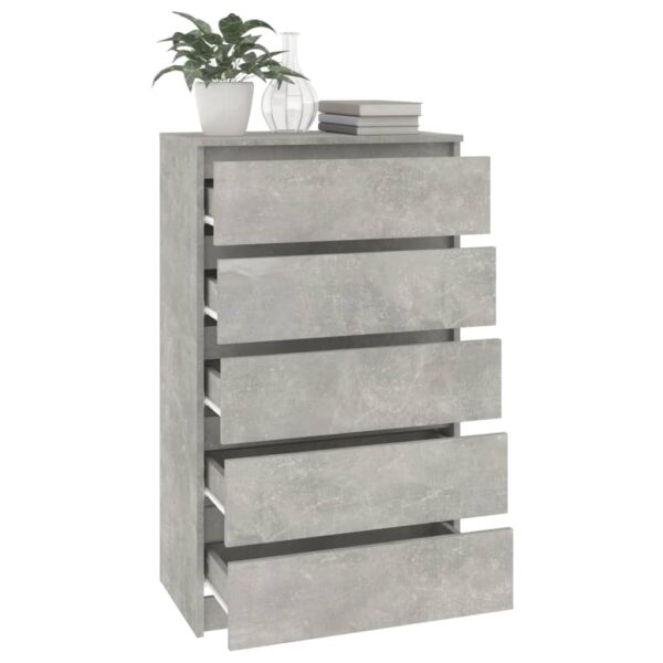 Schubladenschrank Betongrau 60x36x103 cm Holzwerkstoff - Image 5