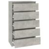 Schubladenschrank Betongrau 60x36x103 cm Holzwerkstoff - Image 7