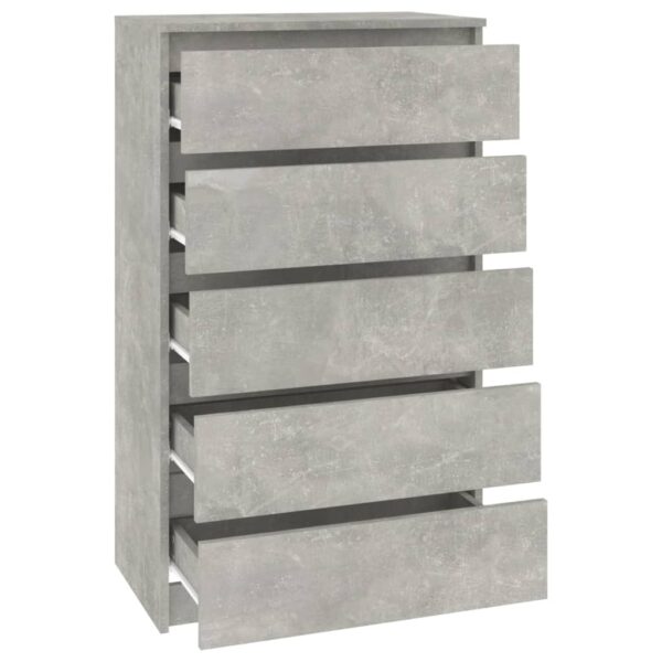 Schubladenschrank Betongrau 60x36x103 cm Holzwerkstoff - Image 7