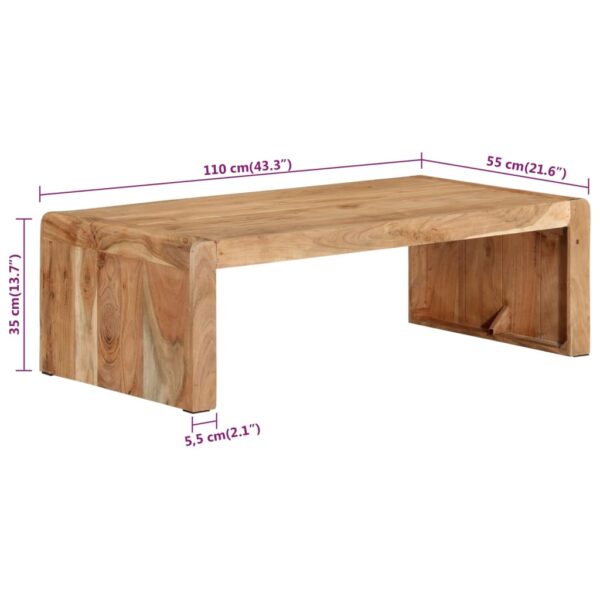 Couchtisch 110x55x35 cm Massivholz Akazie - Image 6