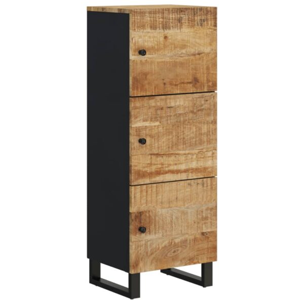 Highboard mit 3 Türen 40x33x110 cm Massivholz Mango & Eisen - Image 2