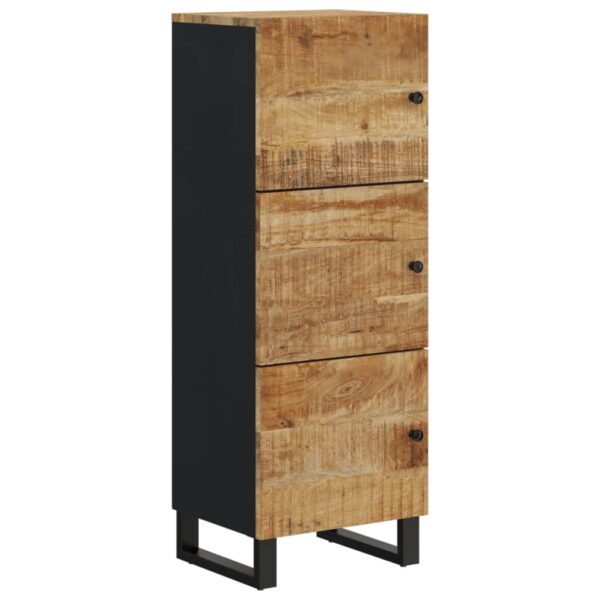 Highboard mit 3 Türen 40x33x110 cm Massivholz Mango & Eisen - Image 4