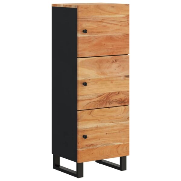 Highboard mit 3 Türen 40x33x110 cm Massivholz Akazie & Eisen - Image 2
