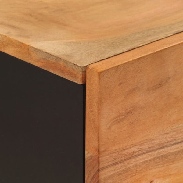 Highboard mit 3 Türen 40x33x110 cm Massivholz Akazie & Eisen - Image 7