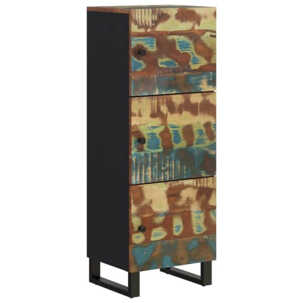 Highboard mit 3 Türen 40x33x110 cm Altholz Massiv & Eisen - Image 2