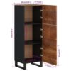 Highboard mit 3 Türen 40x33x110 cm Altholz Massiv & Eisen - Image 9