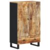 Highboard mit Schublade 60x33x100 cm Massivholz Mango & Eisen - Image 2