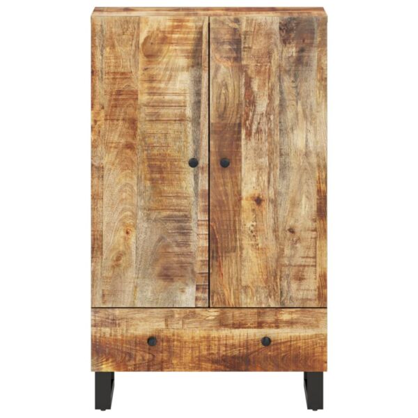 Highboard mit Schublade 60x33x100 cm Massivholz Mango & Eisen - Image 3
