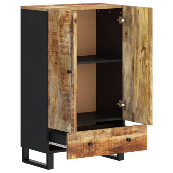 Highboard mit Schublade 60x33x100 cm Massivholz Mango & Eisen - Image 4