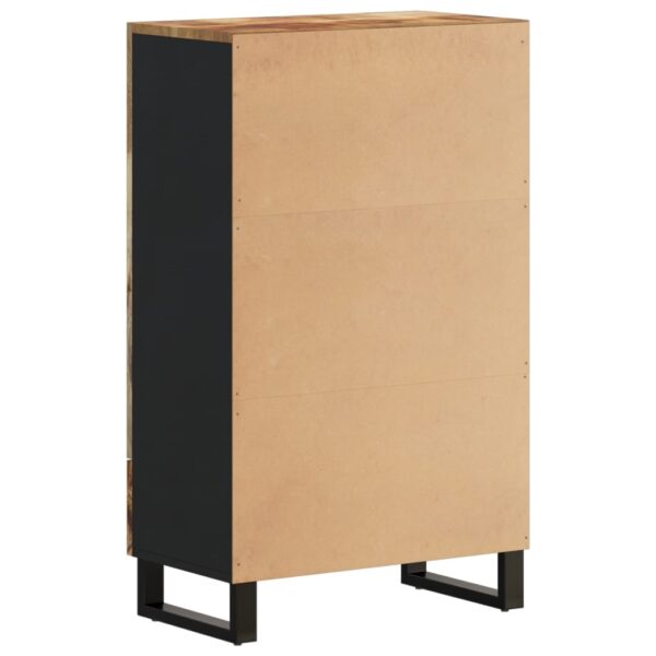 Highboard mit Schublade 60x33x100 cm Massivholz Mango & Eisen - Image 5