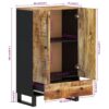Highboard mit Schublade 60x33x100 cm Massivholz Mango & Eisen - Image 9