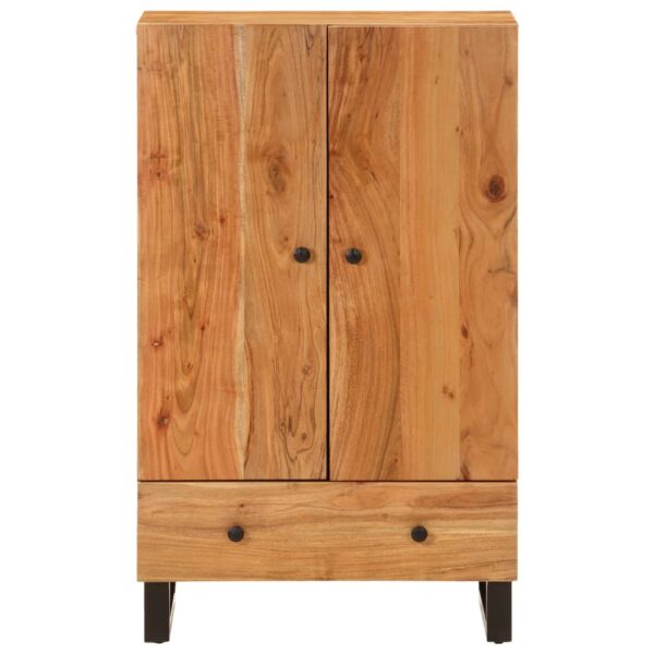 Highboard mit Schublade 60x33x100 cm Massivholz Akazie & Eisen - Image 3